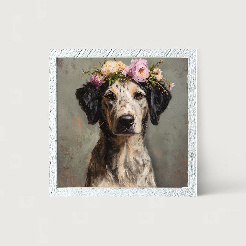Spring Season Black-Eared Dog - Framed Art