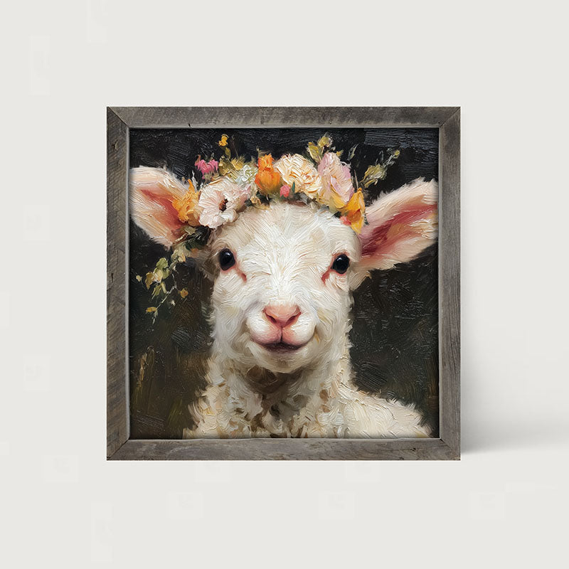 Spring Season Lamb - Framed Art