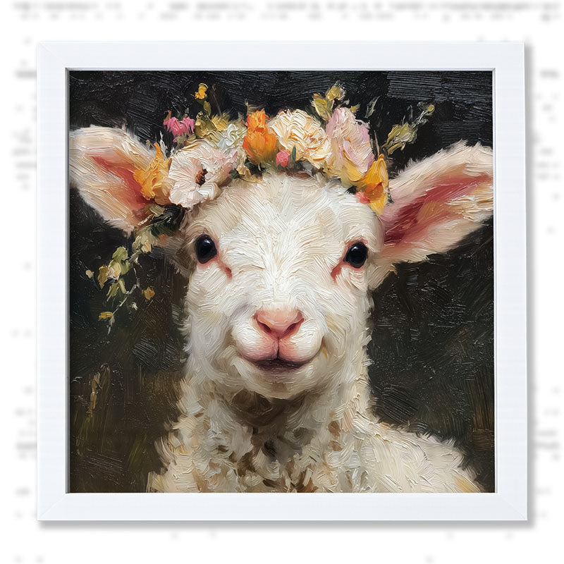 Spring Season Lamb - Framed Art