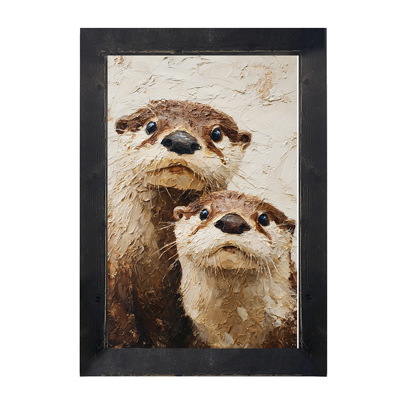 Animal Buddies - Curious Otters - Framed Art