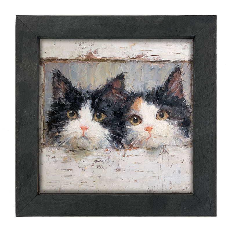 Animal Buddies - Posing Kittens - Framed Art