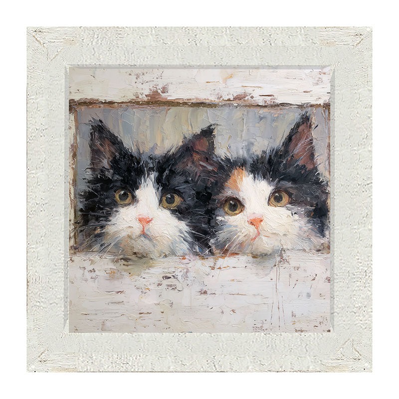 Animal Buddies - Posing Kittens - Framed Art