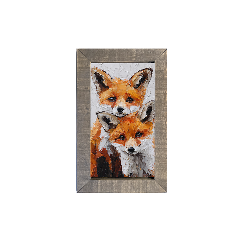 Animal Buddies - Curious Foxes - Framed Art