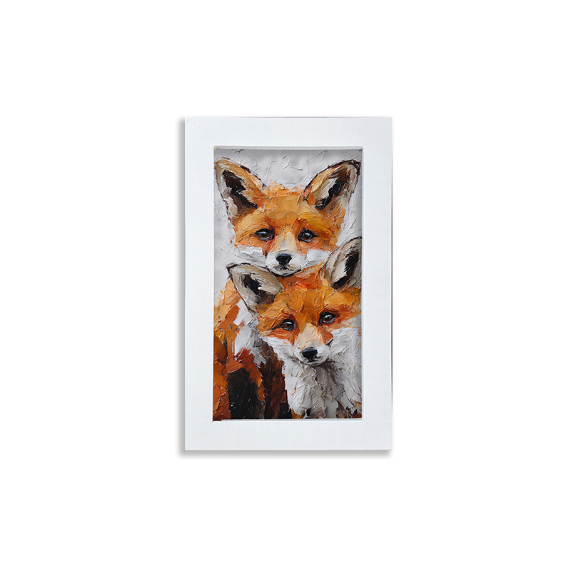 Animal Buddies - Curious Foxes - Framed Art