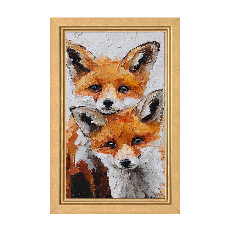 Animal Buddies - Curious Foxes - Framed Art