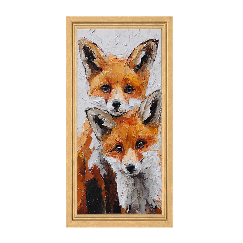 Animal Buddies - Curious Foxes - Framed Art