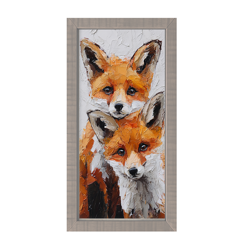 Animal Buddies - Curious Foxes - Framed Art