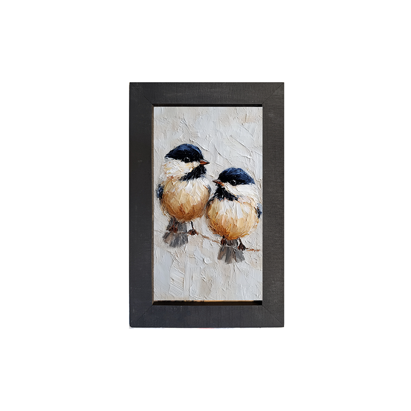 Animal Buddies - Curious Chickadees - Framed Art