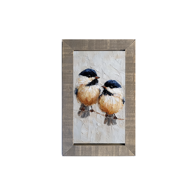 Animal Buddies - Curious Chickadees - Framed Art