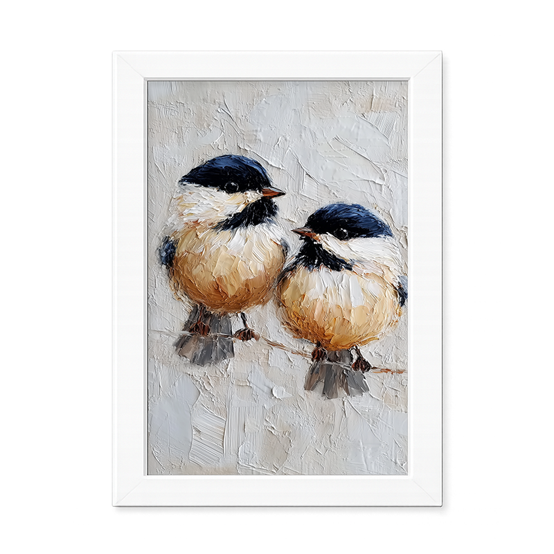 Animal Buddies - Curious Chickadees - Framed Art