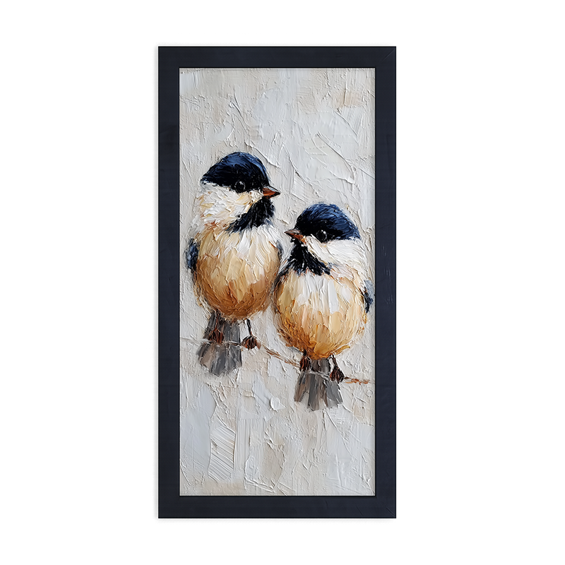 Animal Buddies - Curious Chickadees - Framed Art