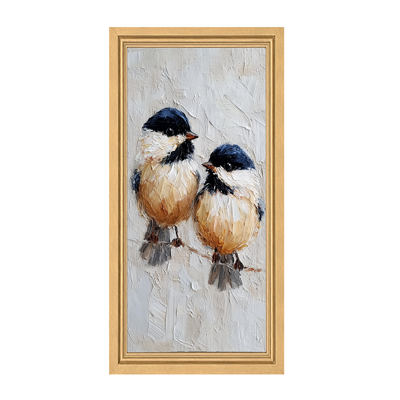 Animal Buddies - Curious Chickadees - Framed Art