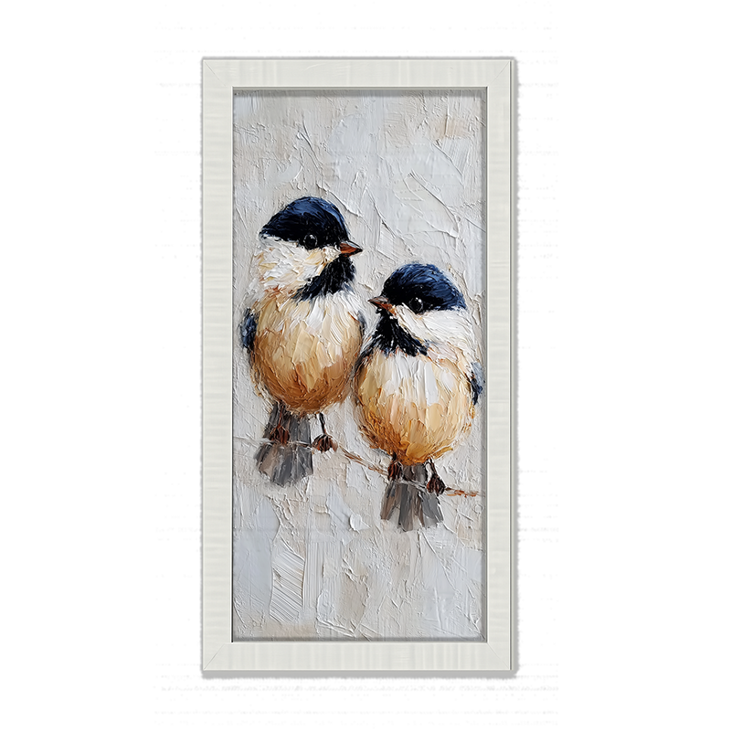 Animal Buddies - Curious Chickadees - Framed Art