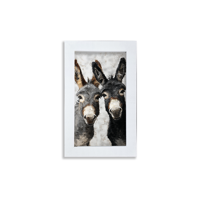 Animal Buddies - Curious Donkeys - Framed Art