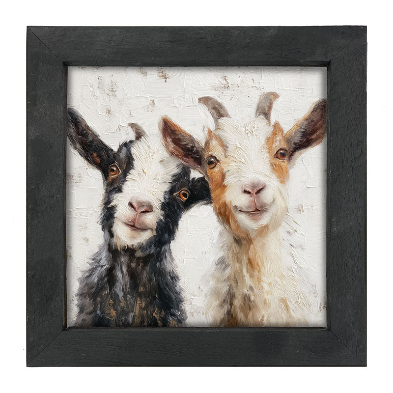 Animal Buddies - Posing Goats - Framed Art
