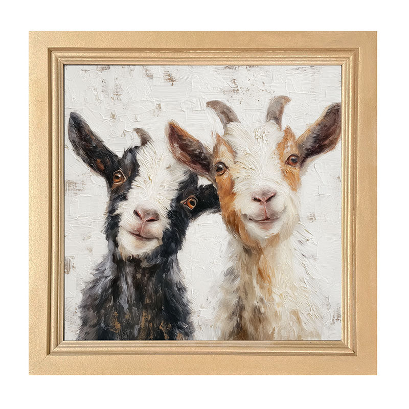 Animal Buddies - Posing Goats - Framed Art