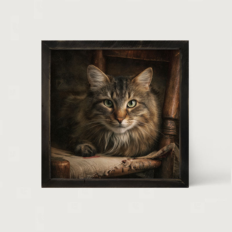 Armchair with Norwegian Forest Cat