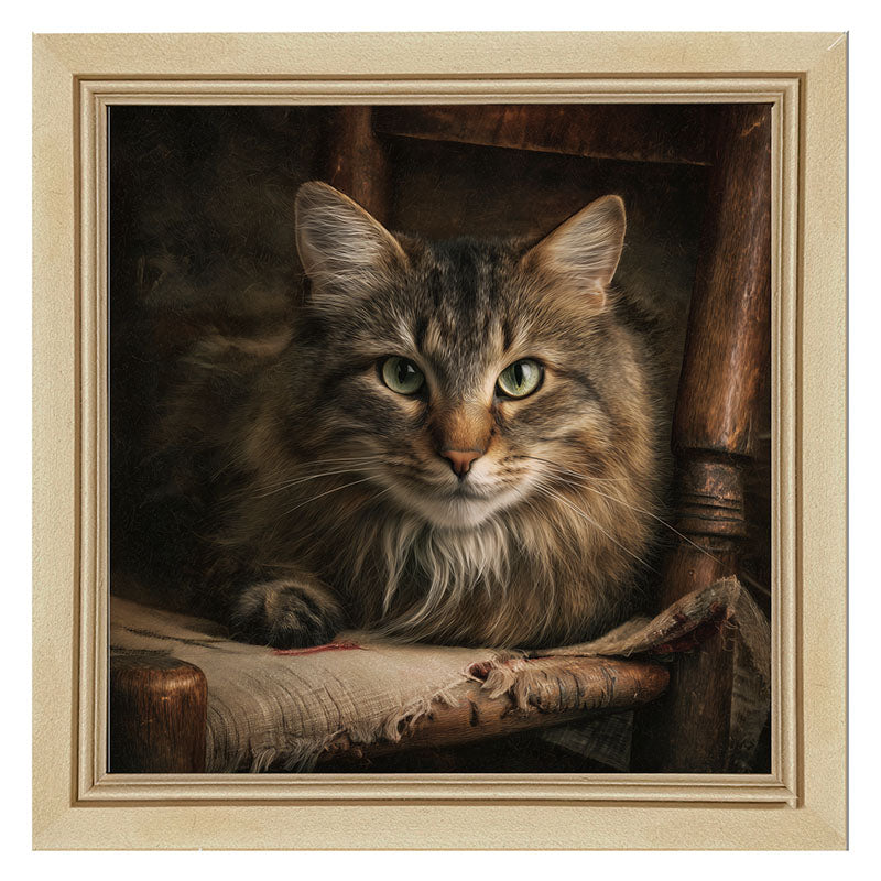 Armchair with Norwegian Forest Cat