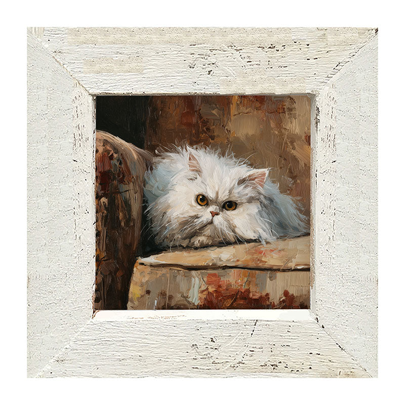 Armchair with Persian Cat Resting - Framed Art