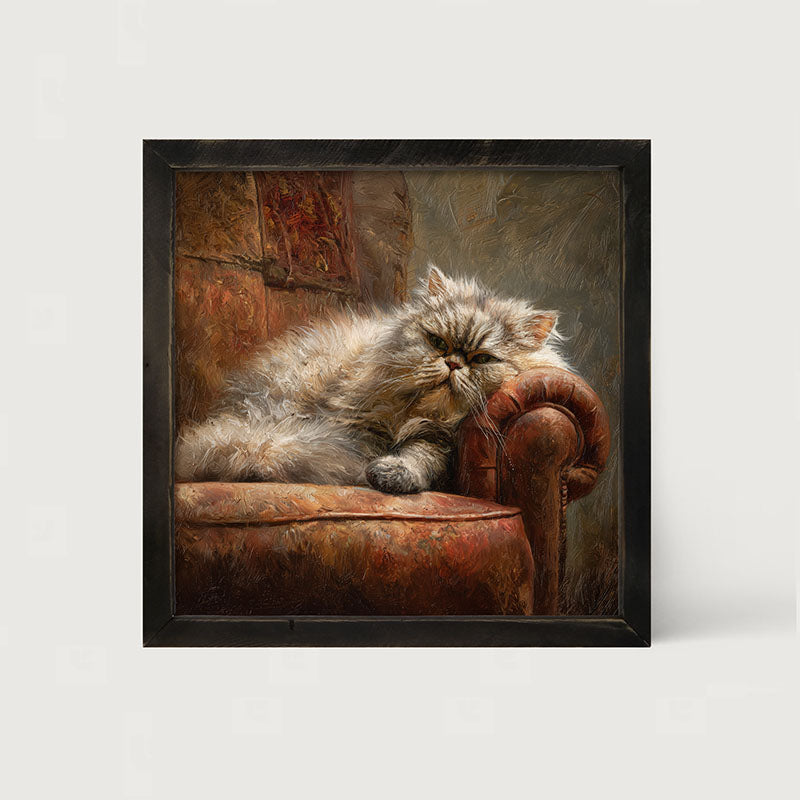 Armchair with Lounging Persian Cat