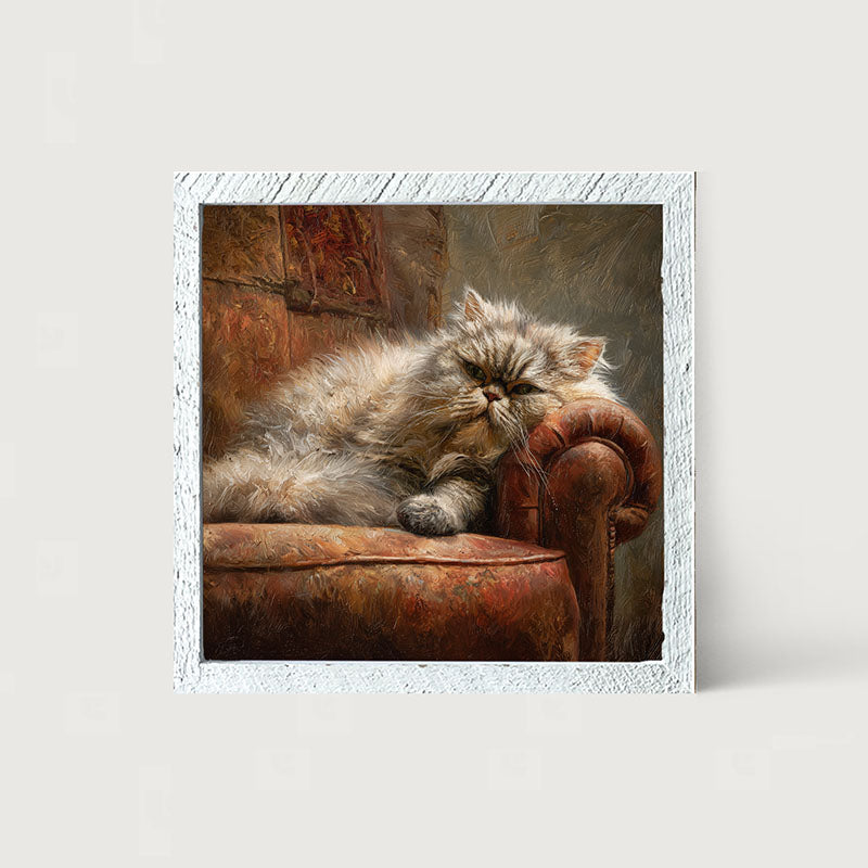 Armchair with Lounging Persian Cat