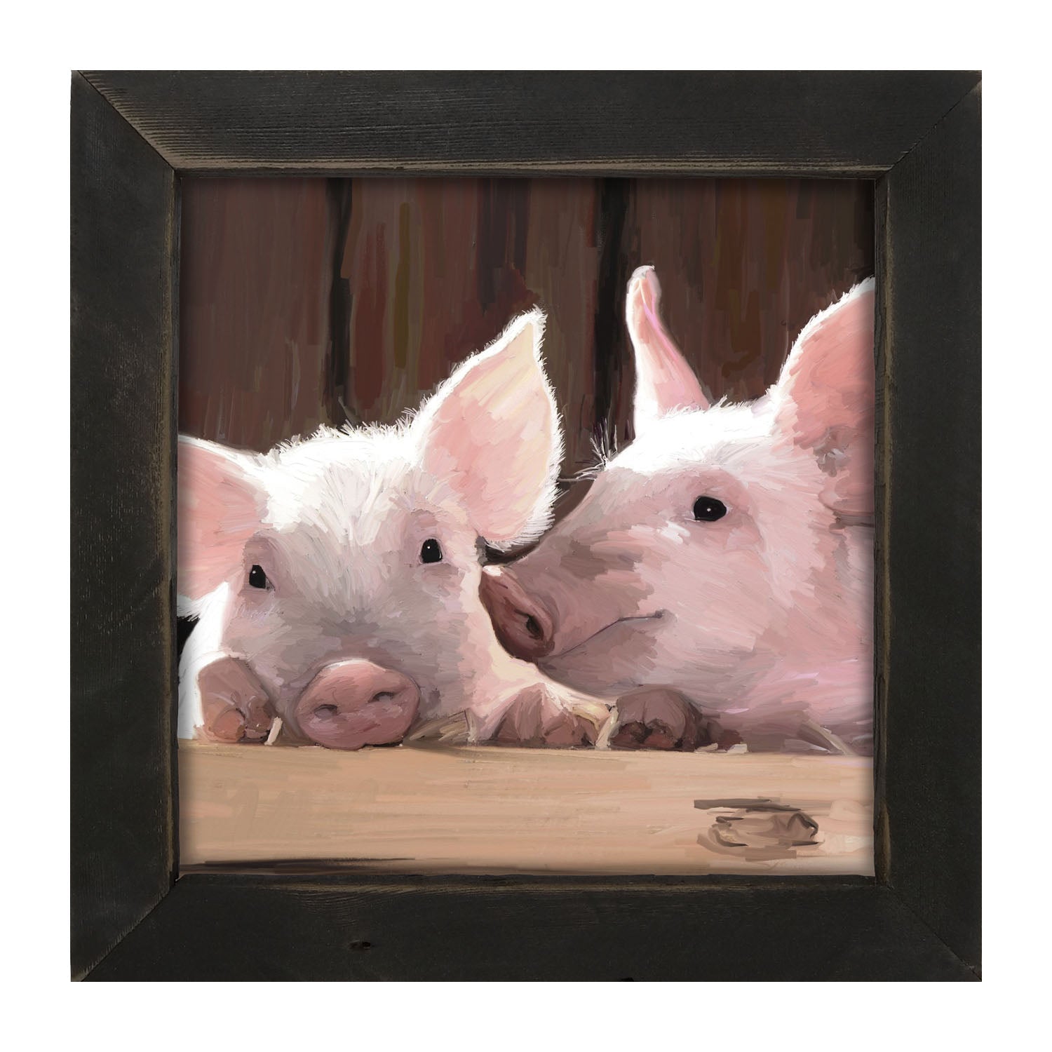 Two Pigs - Framed art