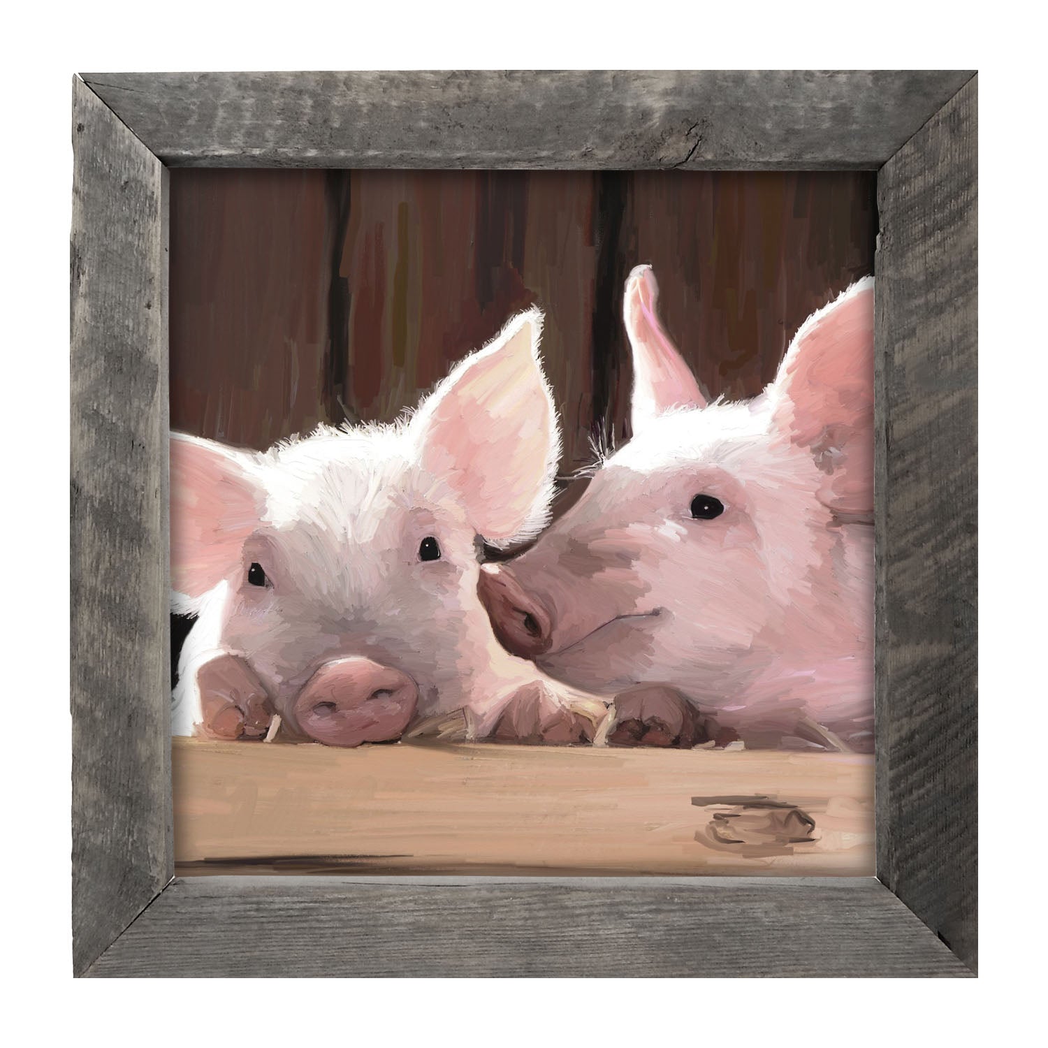 Two Pigs - Framed art