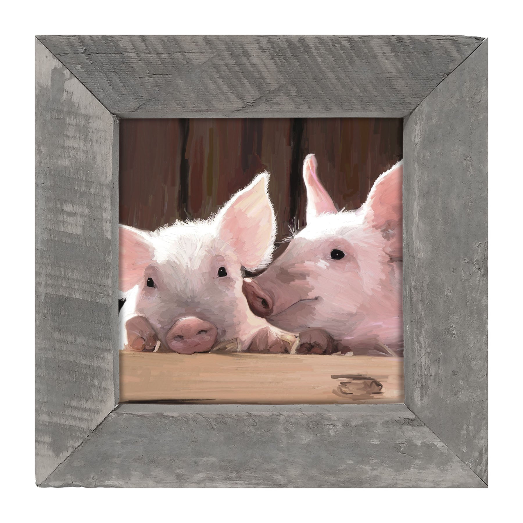 Two Pigs - Framed art