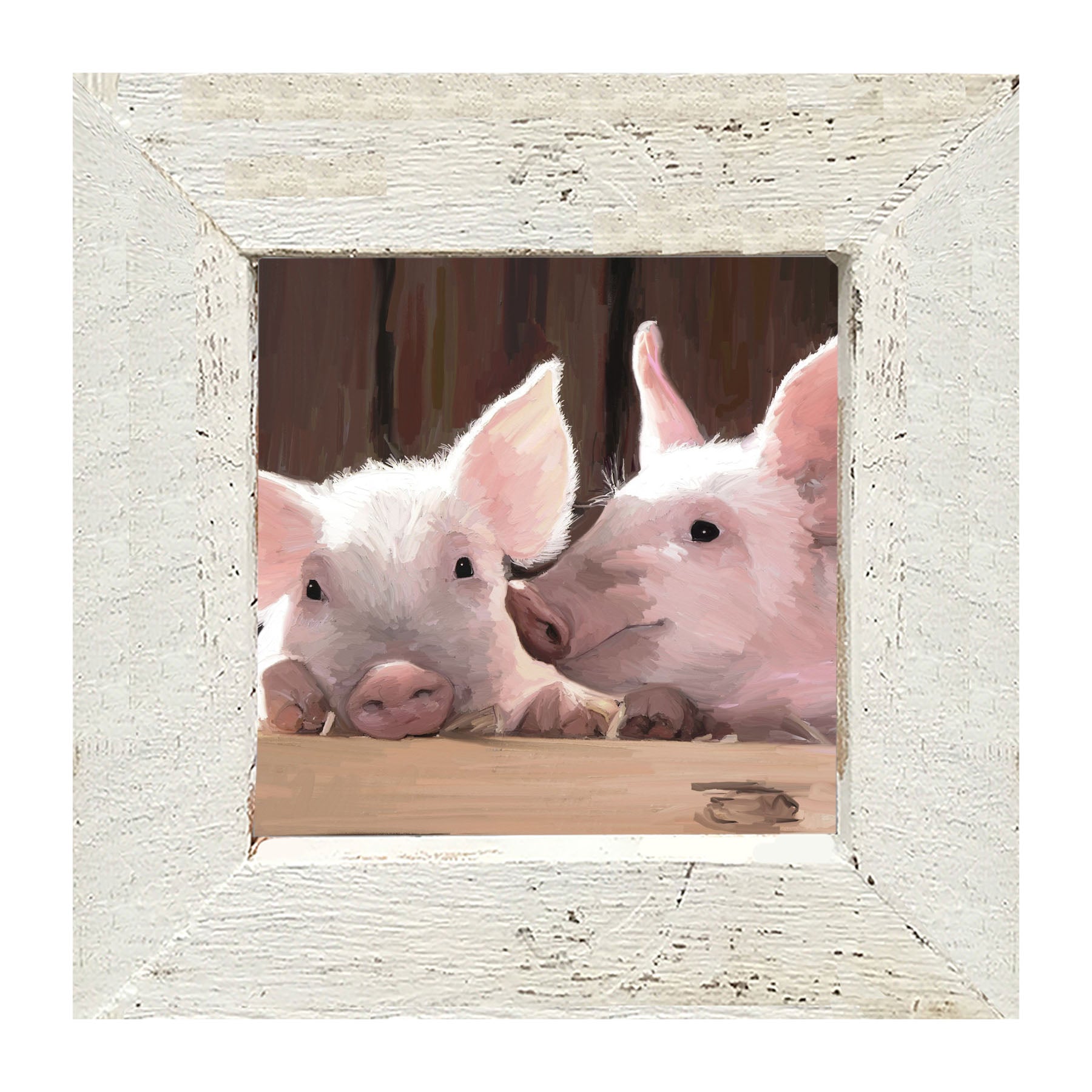 Two Pigs - Framed art