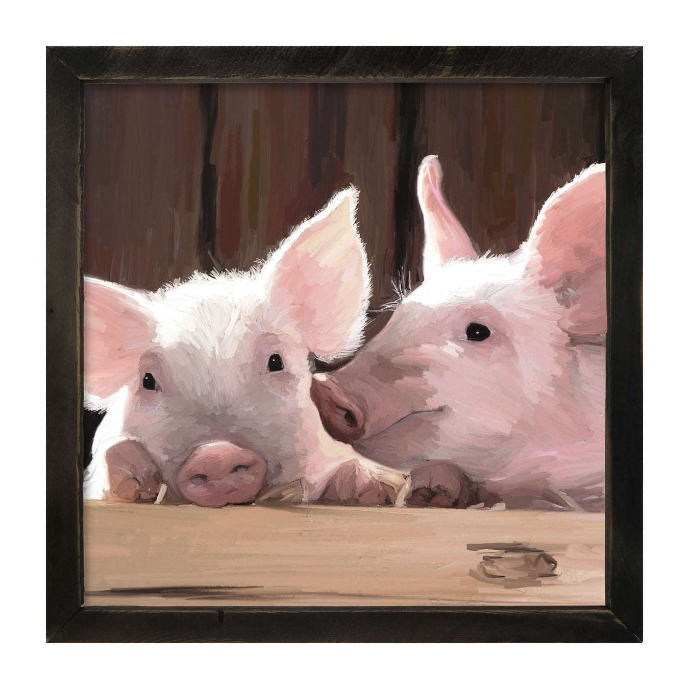 Two Pigs - Framed art