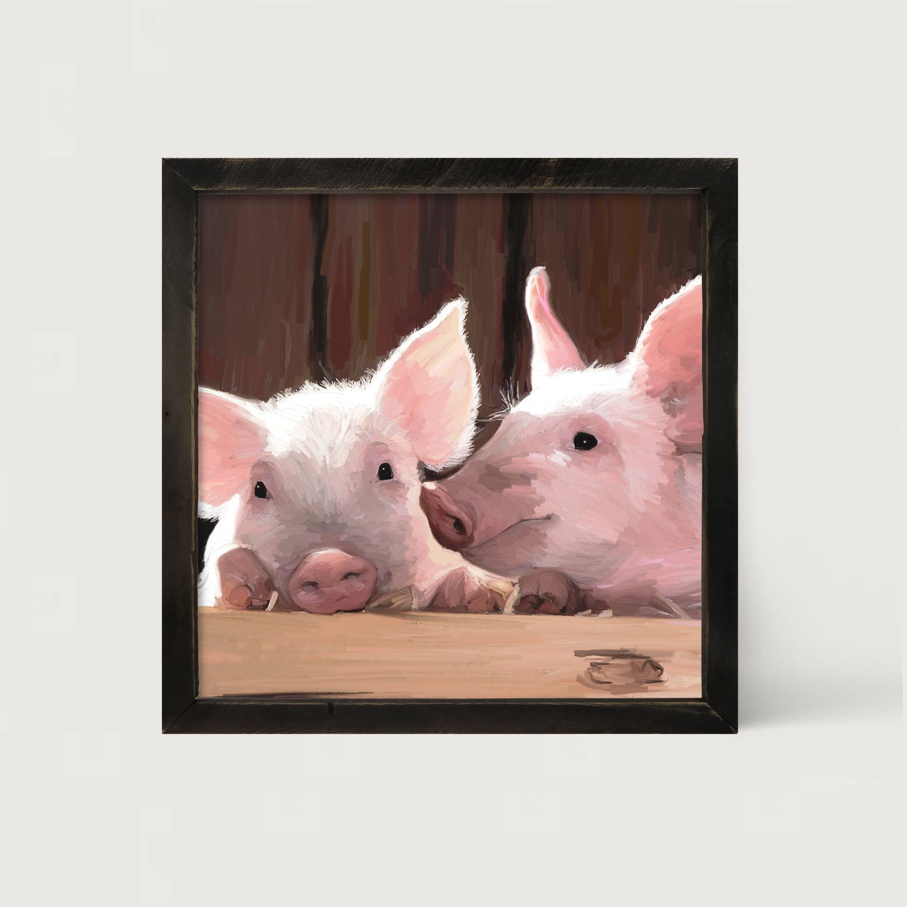 Two Pigs - Framed art