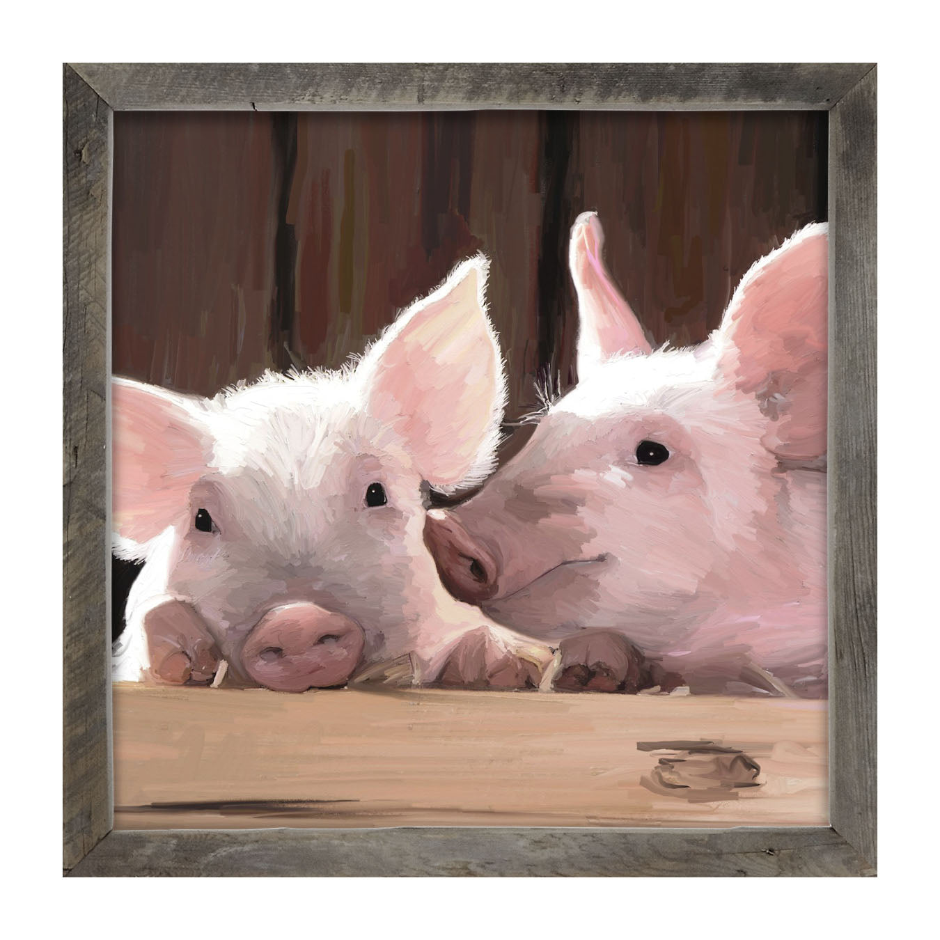 Two Pigs - Framed art