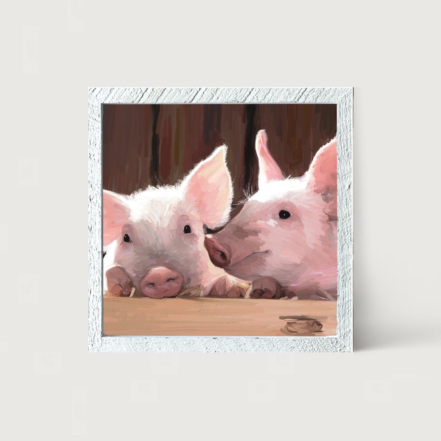 Two Pigs - Framed art