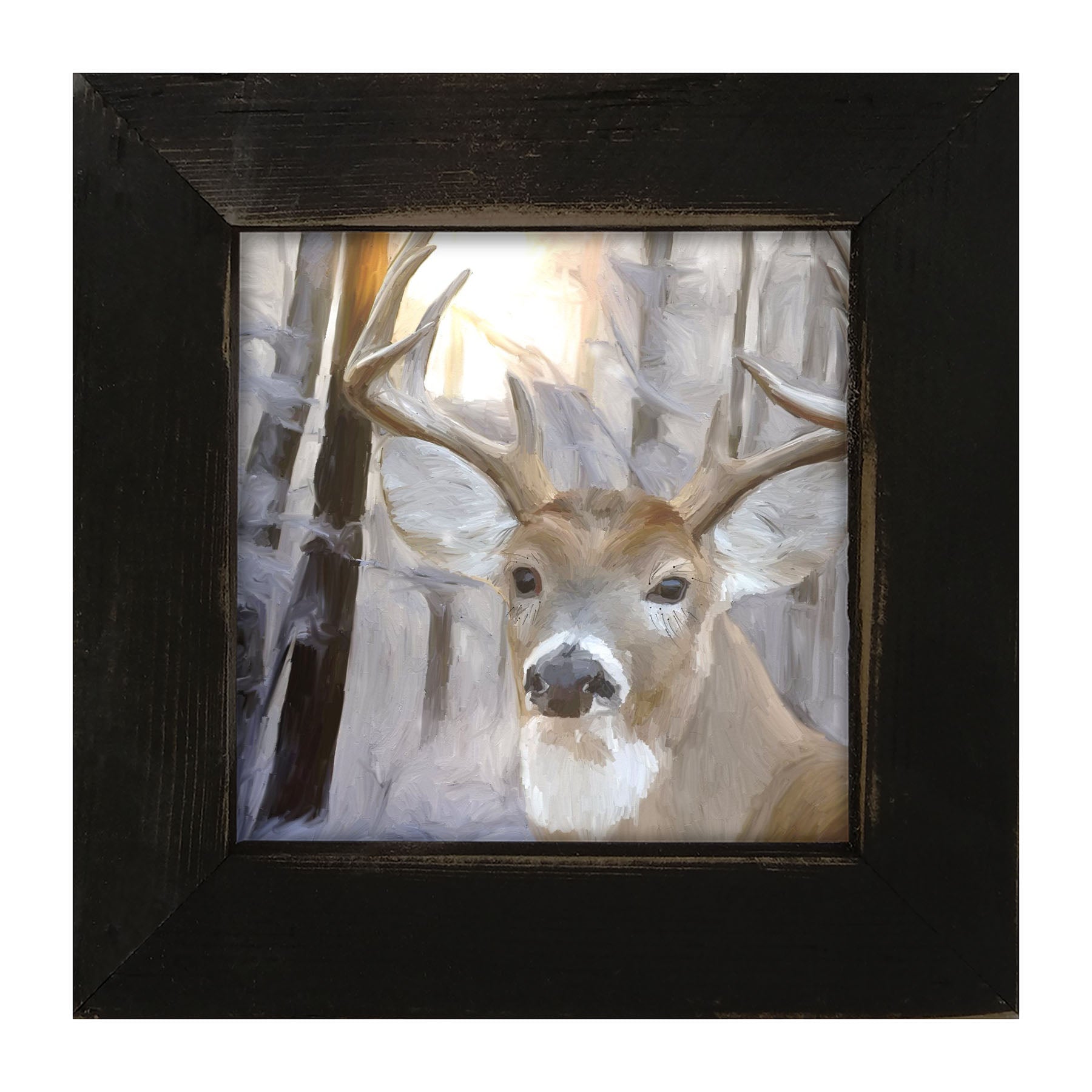 Handsome Buck in Fresh Snow - Framed art