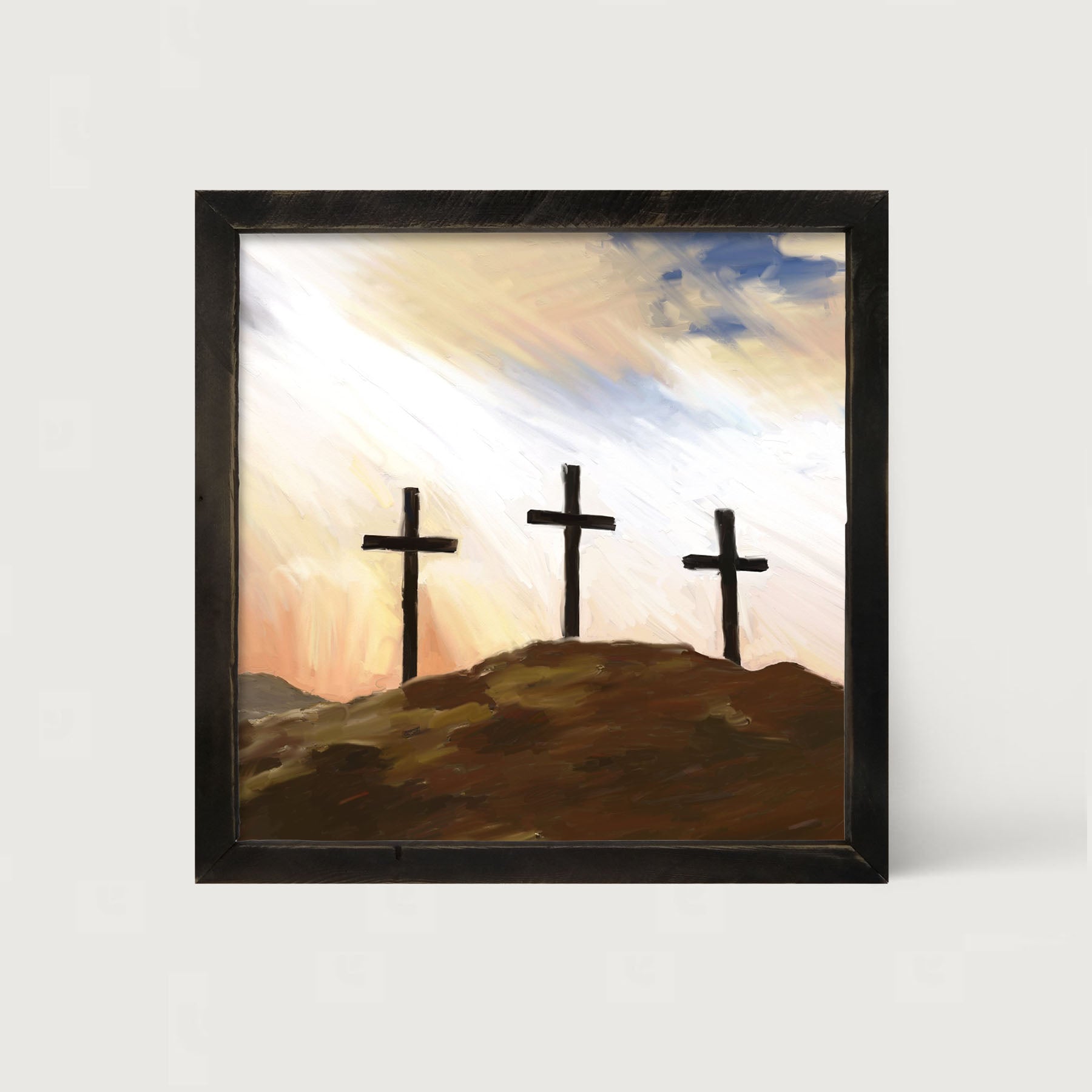 Crosses on a Hill - Framed art