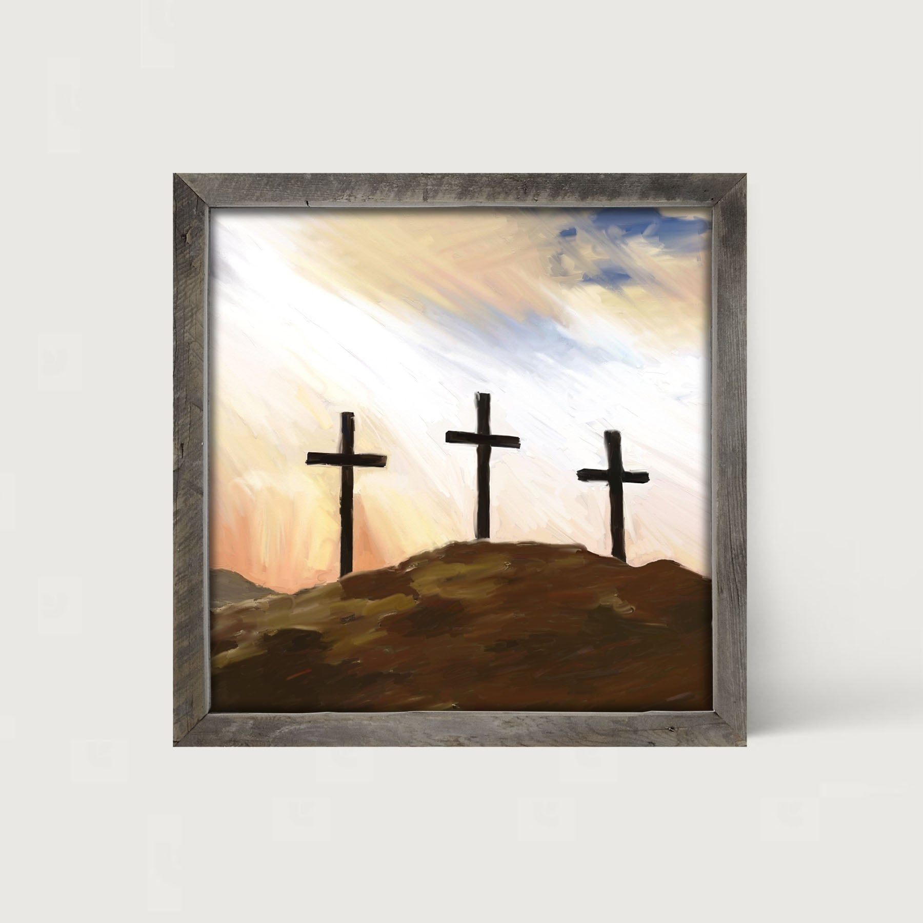 Crosses on a Hill - Framed art