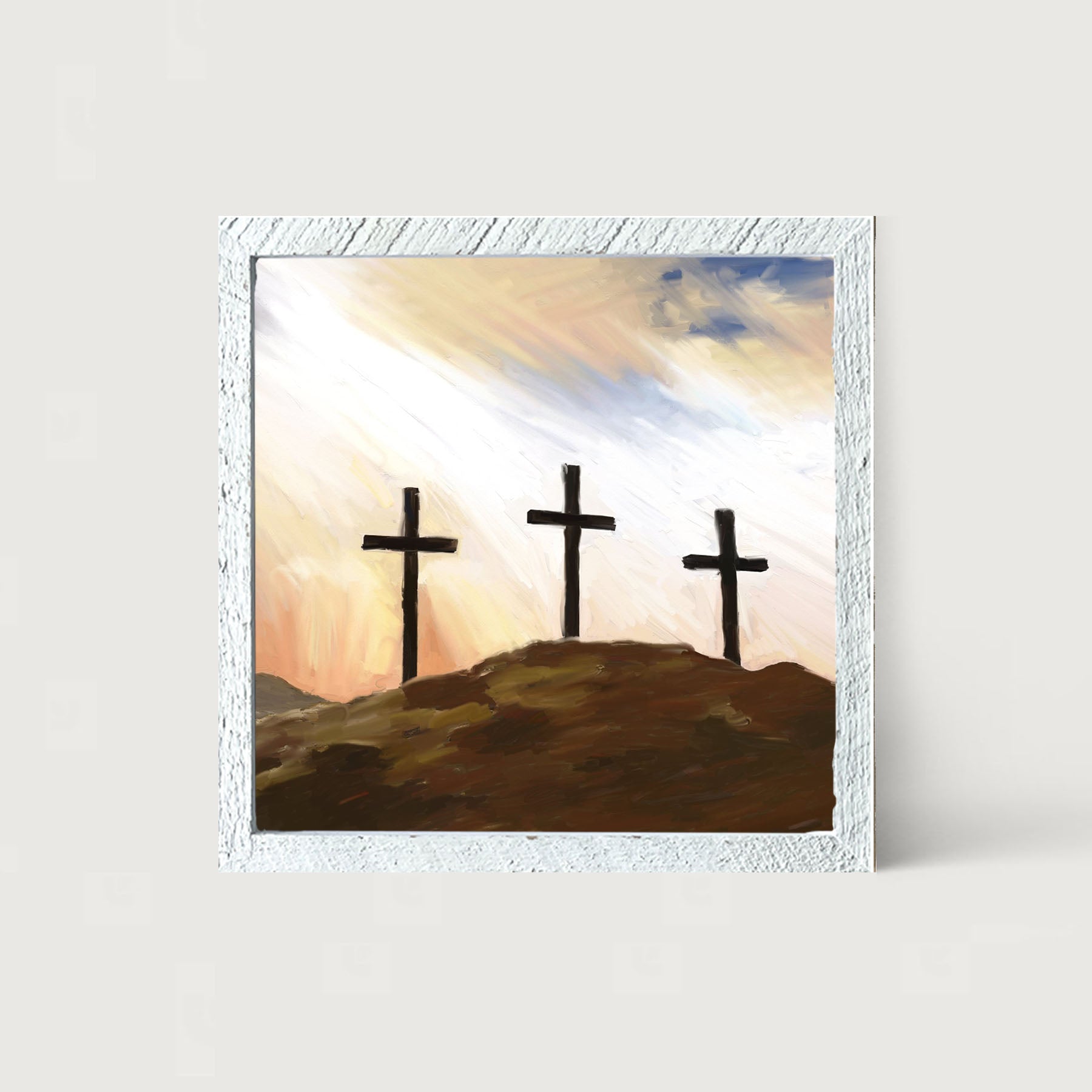 Crosses on a Hill - Framed art