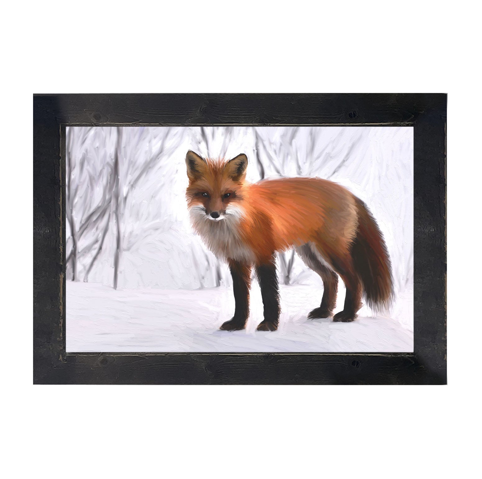 Fox in the snow - Framed art