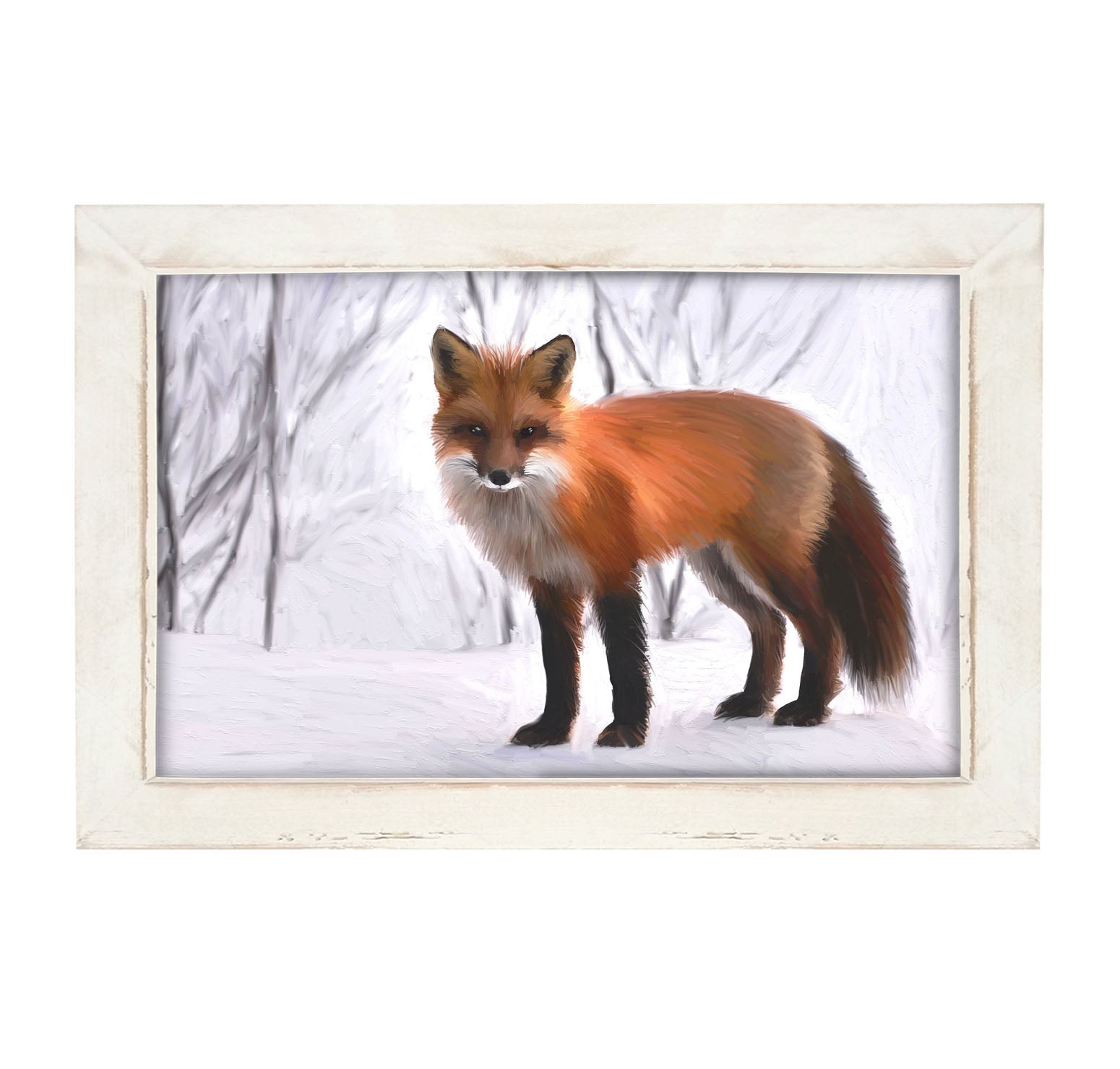 Fox in the snow - Framed art