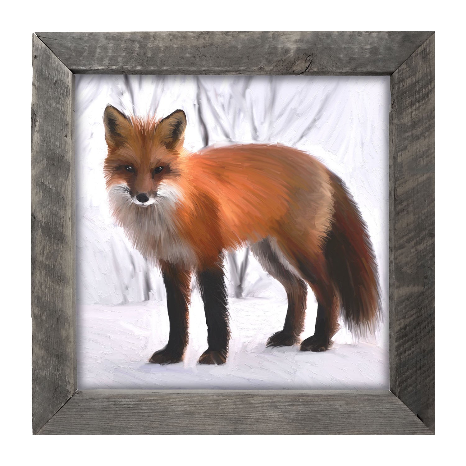 Fox in the snow - Framed art