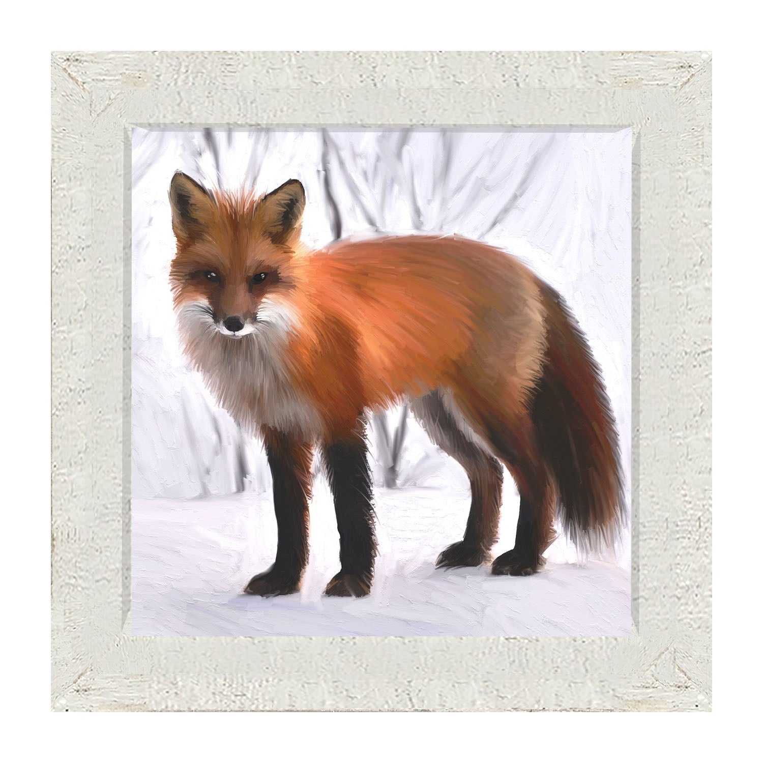 Fox in the snow - Framed art