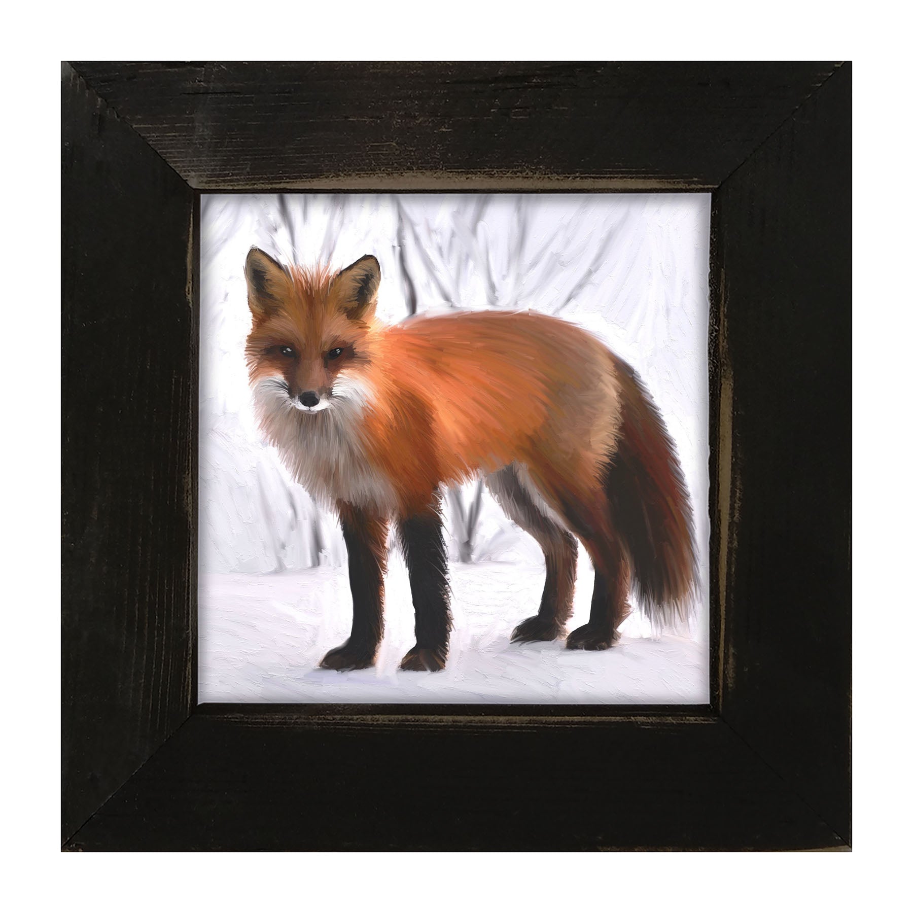 Fox in the snow - Framed art