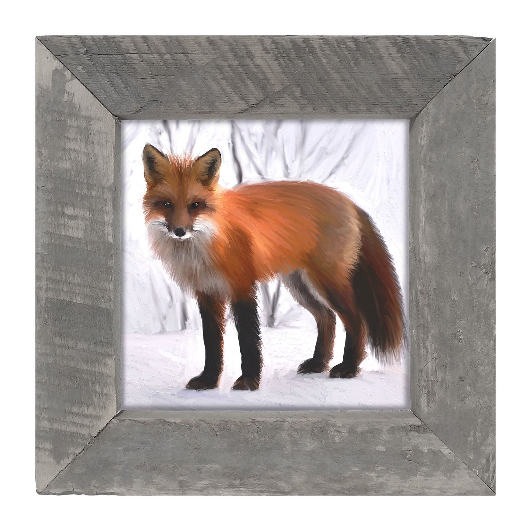 Fox in the snow - Framed art