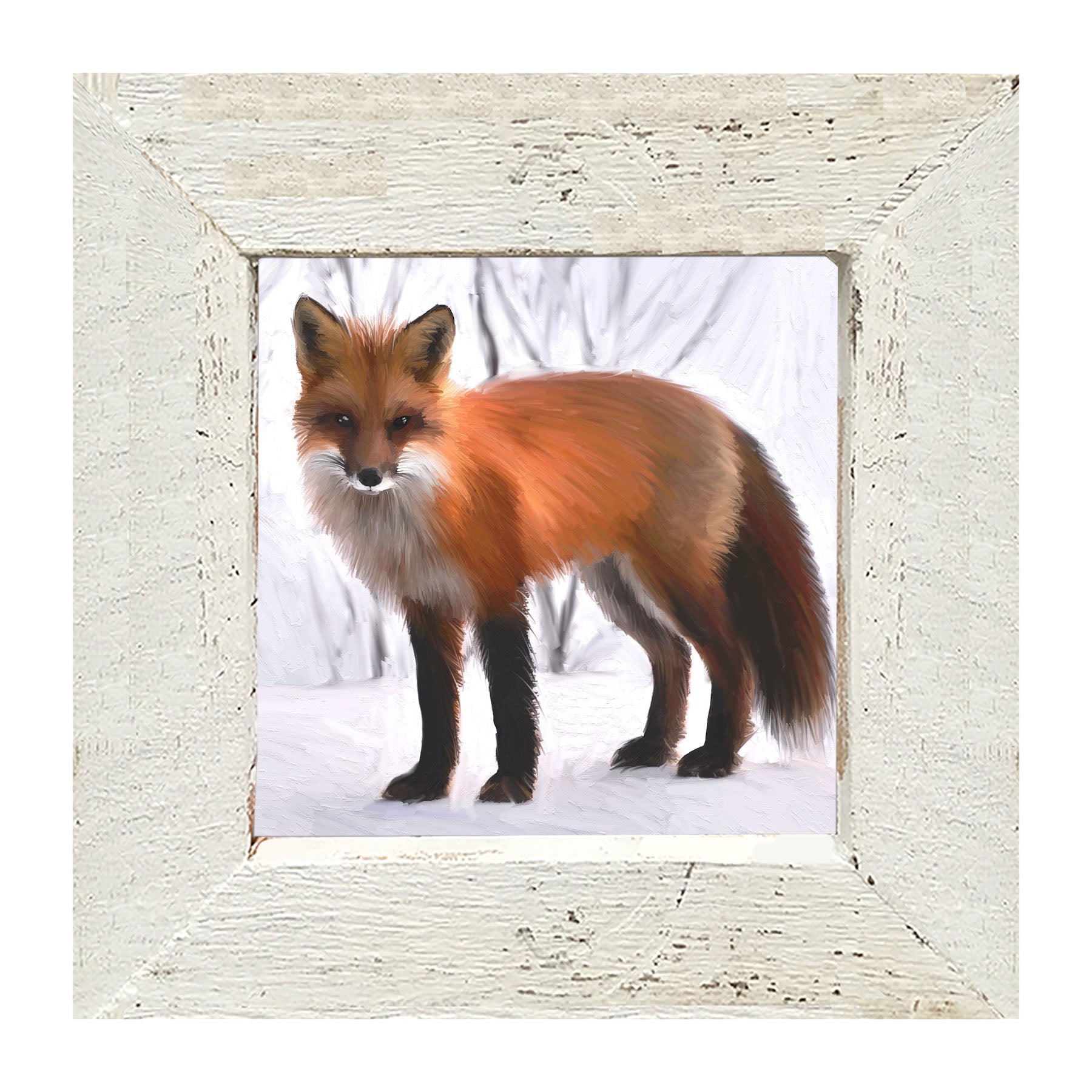 Fox in the snow - Framed art