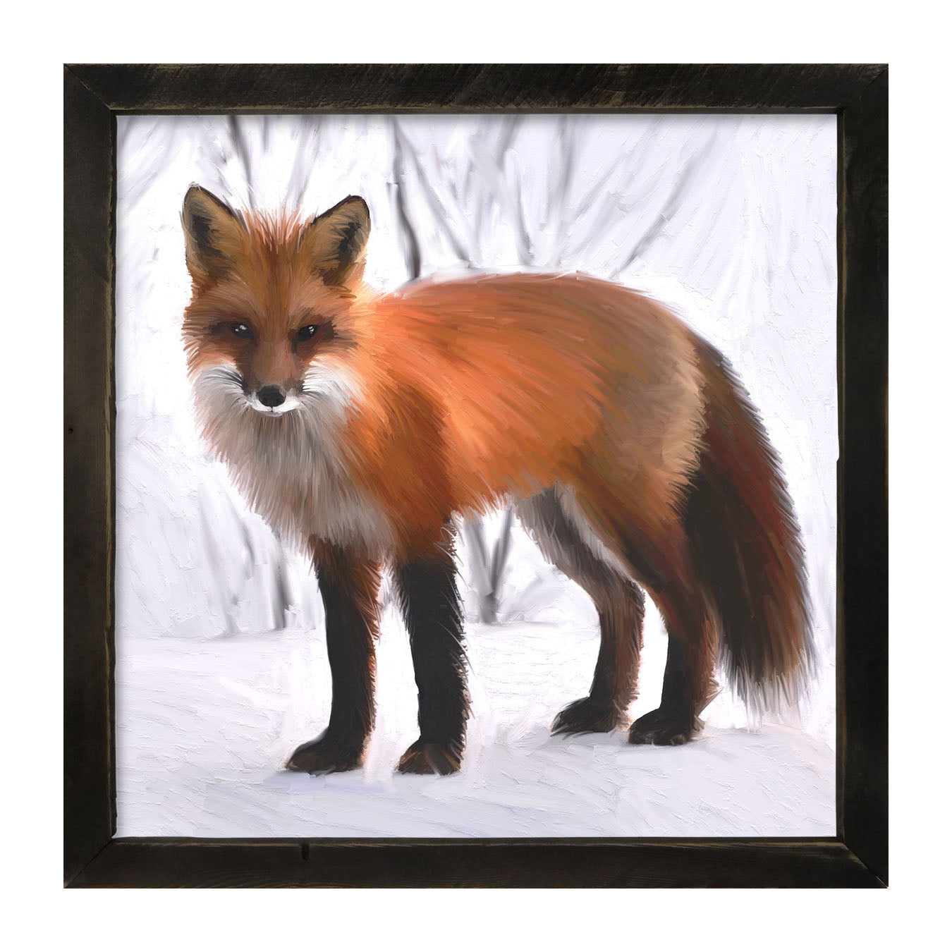 Fox in the snow - Framed art