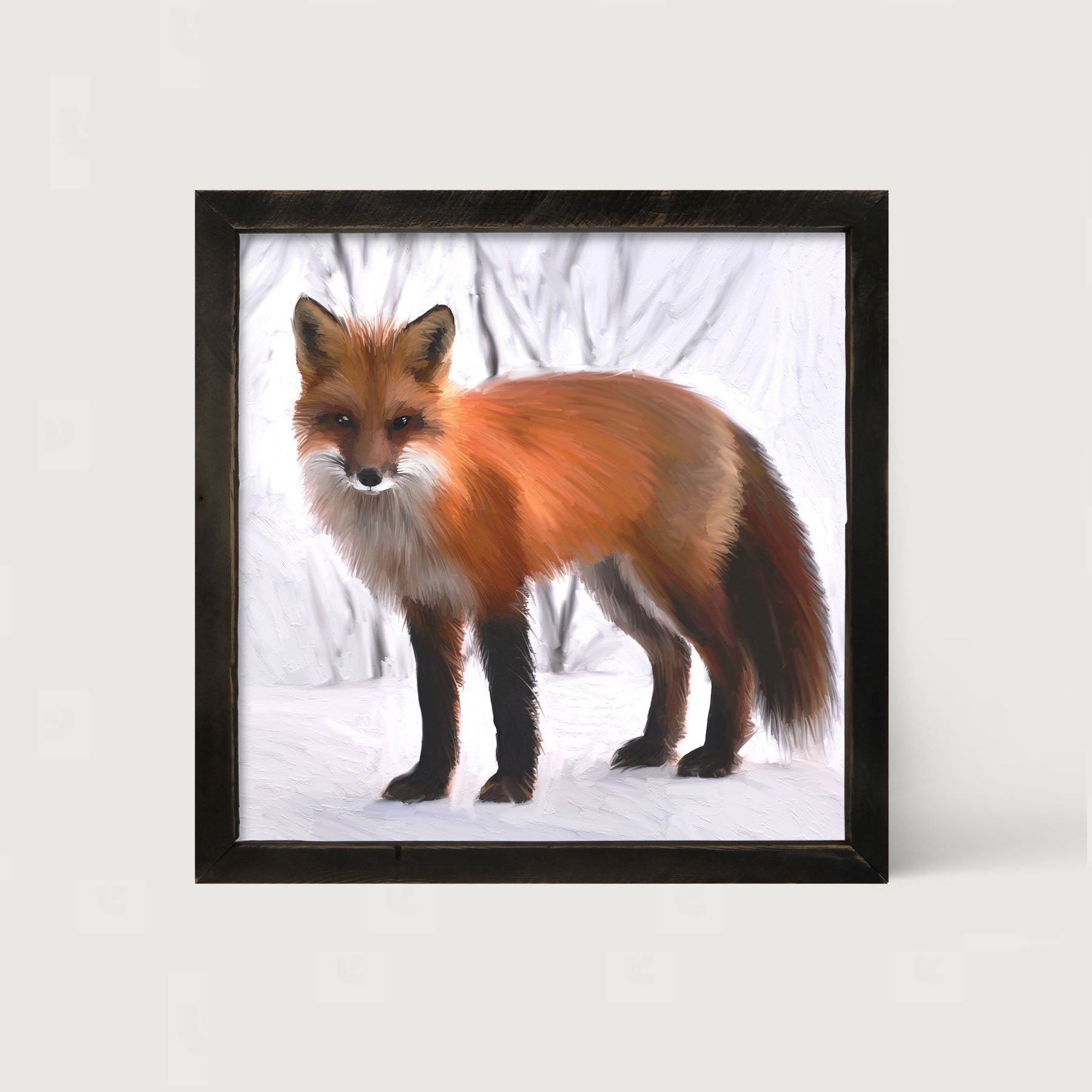 Fox in the snow - Framed art