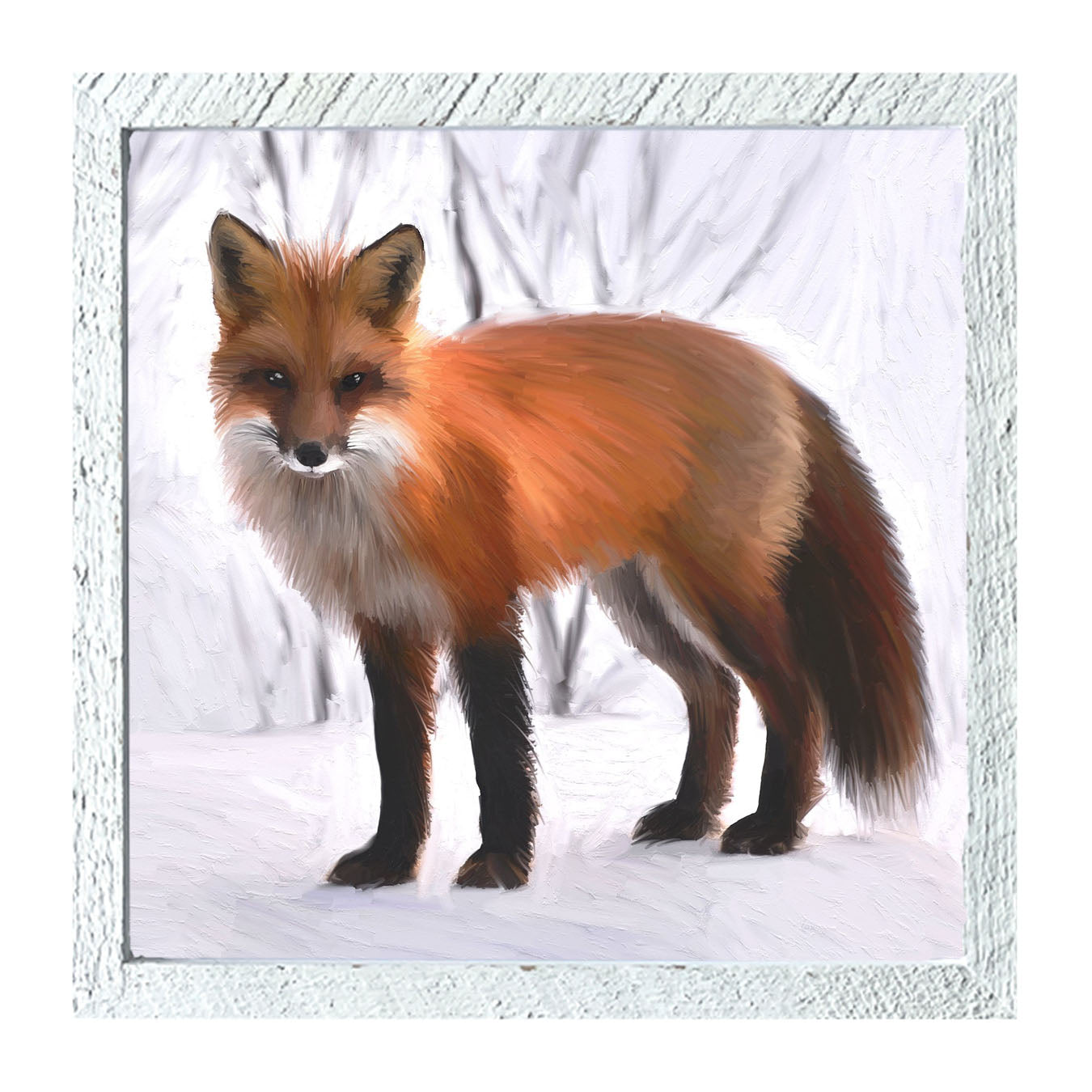 Fox in the snow - Framed art