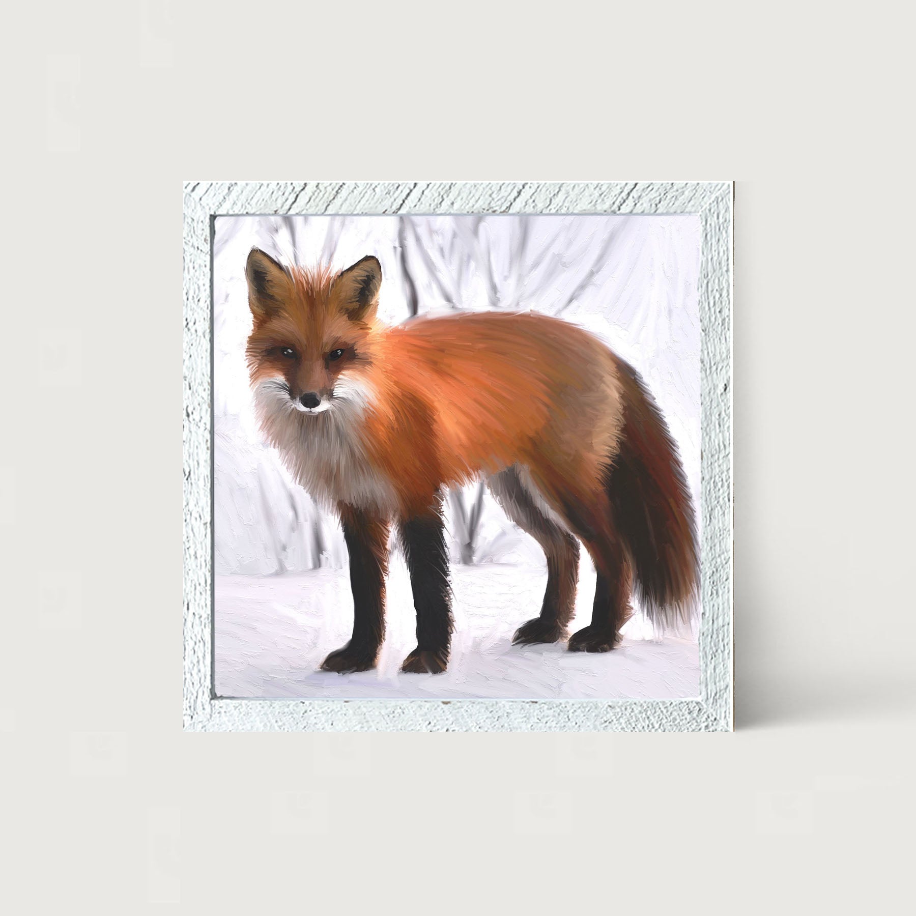 Fox in the snow - Framed art