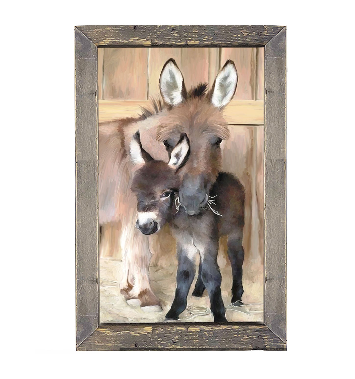 Donkey and baby - Framed art