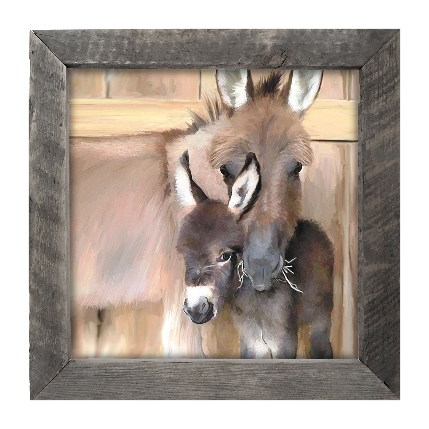 Donkey and baby - Framed art